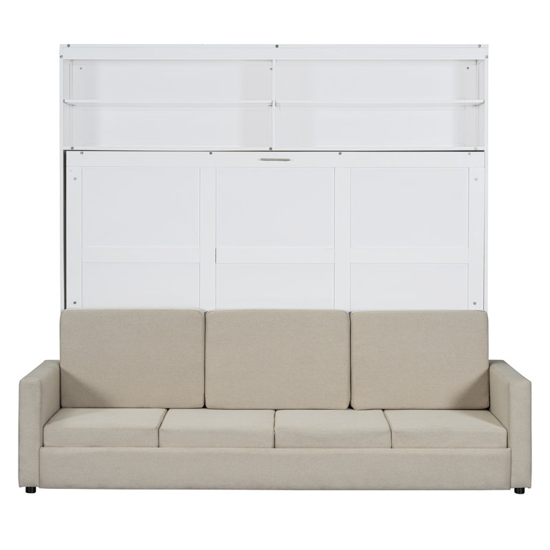One Allium Way Murphy Bed With Couch And Bookcase Wayfair